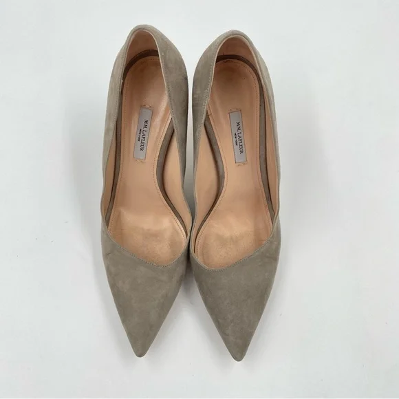 MM Lafleur Vanessa Pump EU 38 US 7.5/8 Suede Leather Heels Pointed Toe - Picture 4 of 11